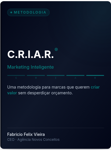 Capa do livro C.R.I.A.R. — Marketing Inteligente, por Fabricio Felix Vieira